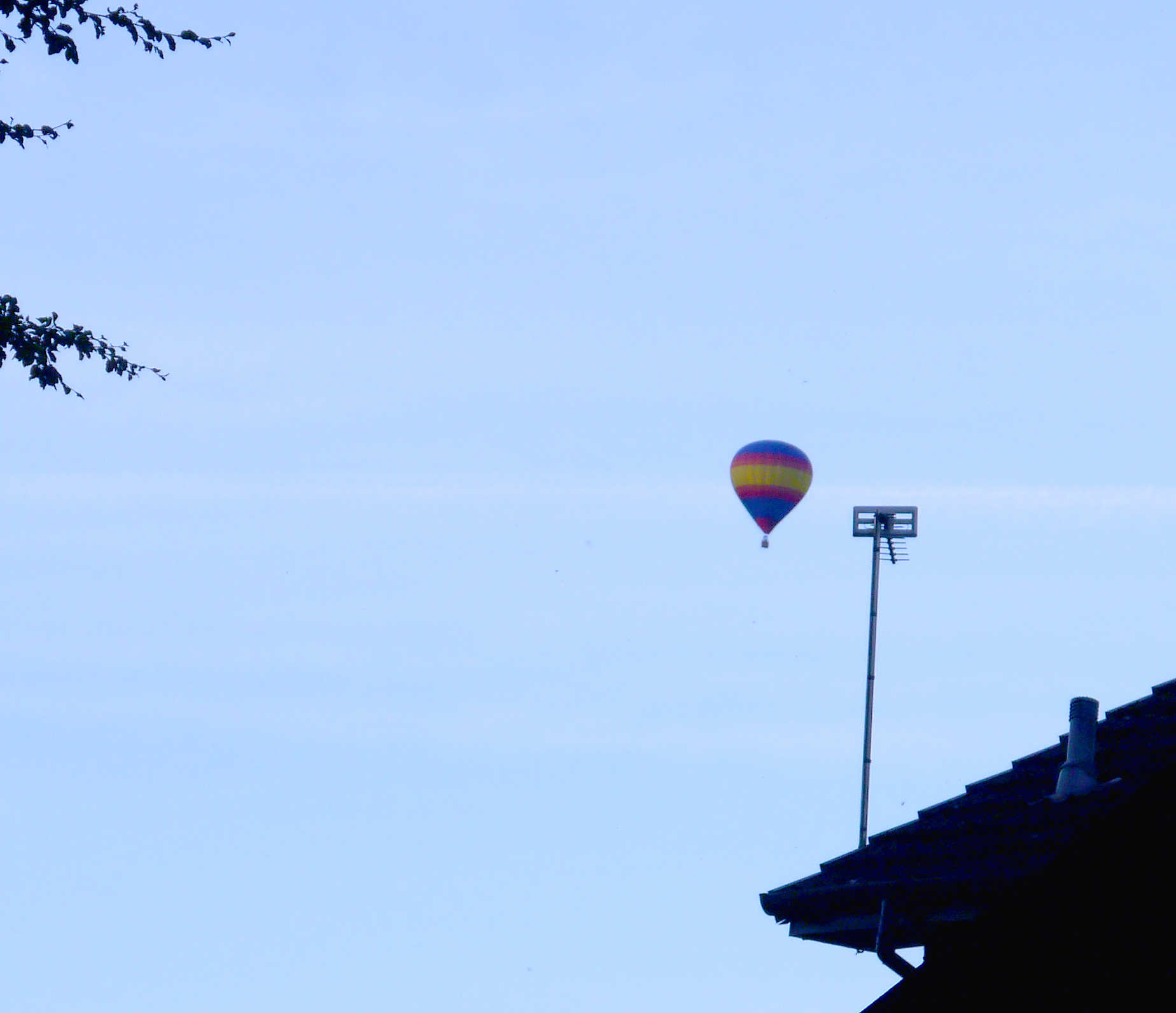 distant hot air balloon